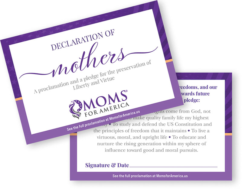 Declaration-of-Mothers-Wallet-Sized-Card-2up Declaration of Mothers Pledge Card - Moms for America