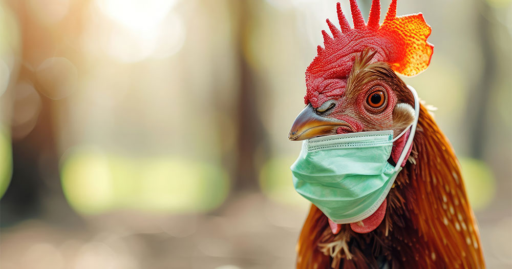 Bird-Flu-Vaccines-rooster-with-covid-mask Moms For America Warns of New Vaccine Mandates